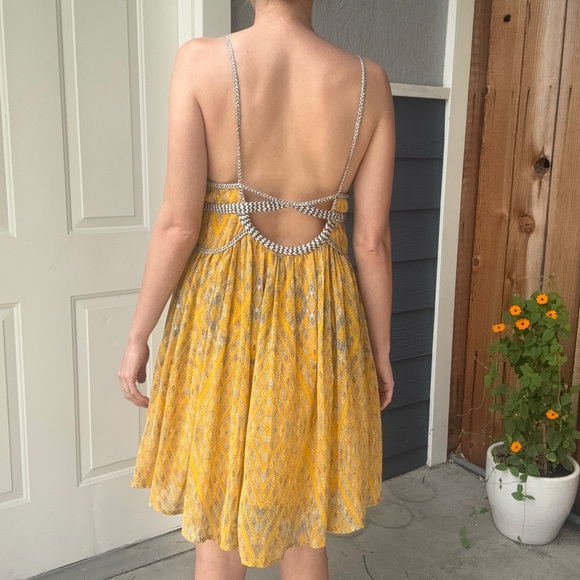 Free People Periscopes In The Sky Yellow Babydoll Dress - Picture 3 of 10